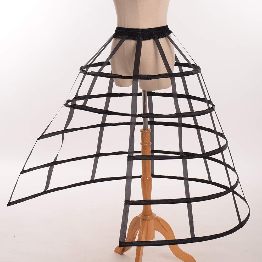 GRACEART Women's Hoops Skirt Petticoat Pannier Cage Crinoline Underskirt for Wedding Dresses & Victorian Costumes – Perfect for Bridal Parties, Renaissance Fairs, Cosplay, Historical Reenactments & Theatrical Performances | Ball Gown Accessory for Brides, LARP & Period Events