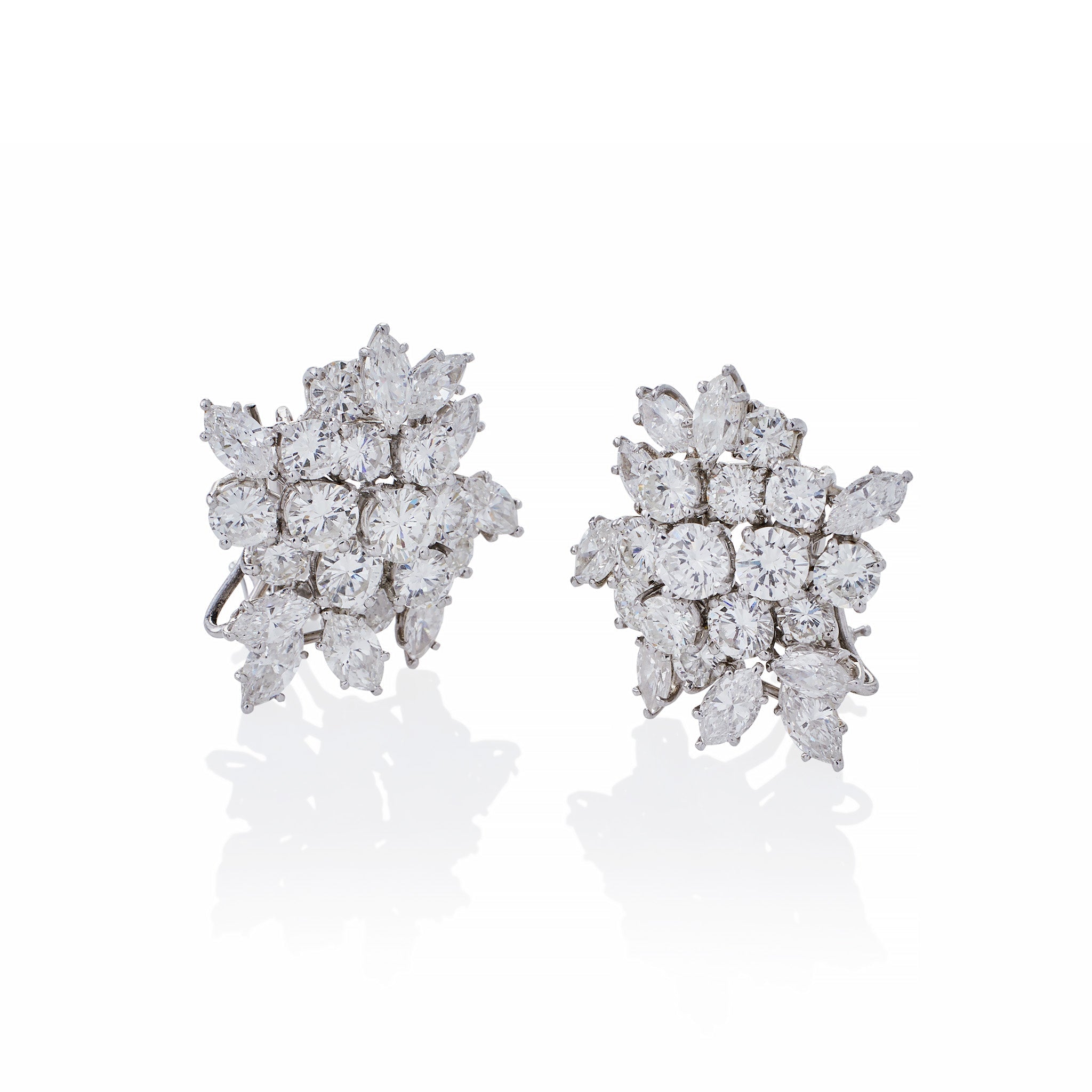Elegant Diamond Cluster Pendant Earrings for Women - Day & Night Wear - Perfect for Weddings, Parties & Special Occasions