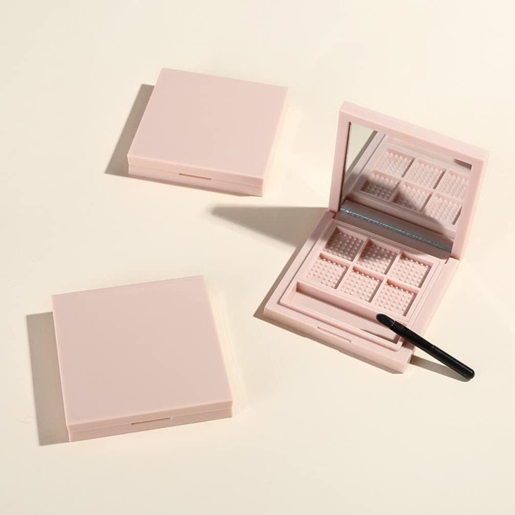 FOMIYES Refillable Blush Makeup Palette with Mirror & Brush - Empty Lipstick, Eyeshadow, Lip Balm Storage Box - Portable Travel Cosmetic Organizer for Makeup Artists & Beauty Enthusiasts
