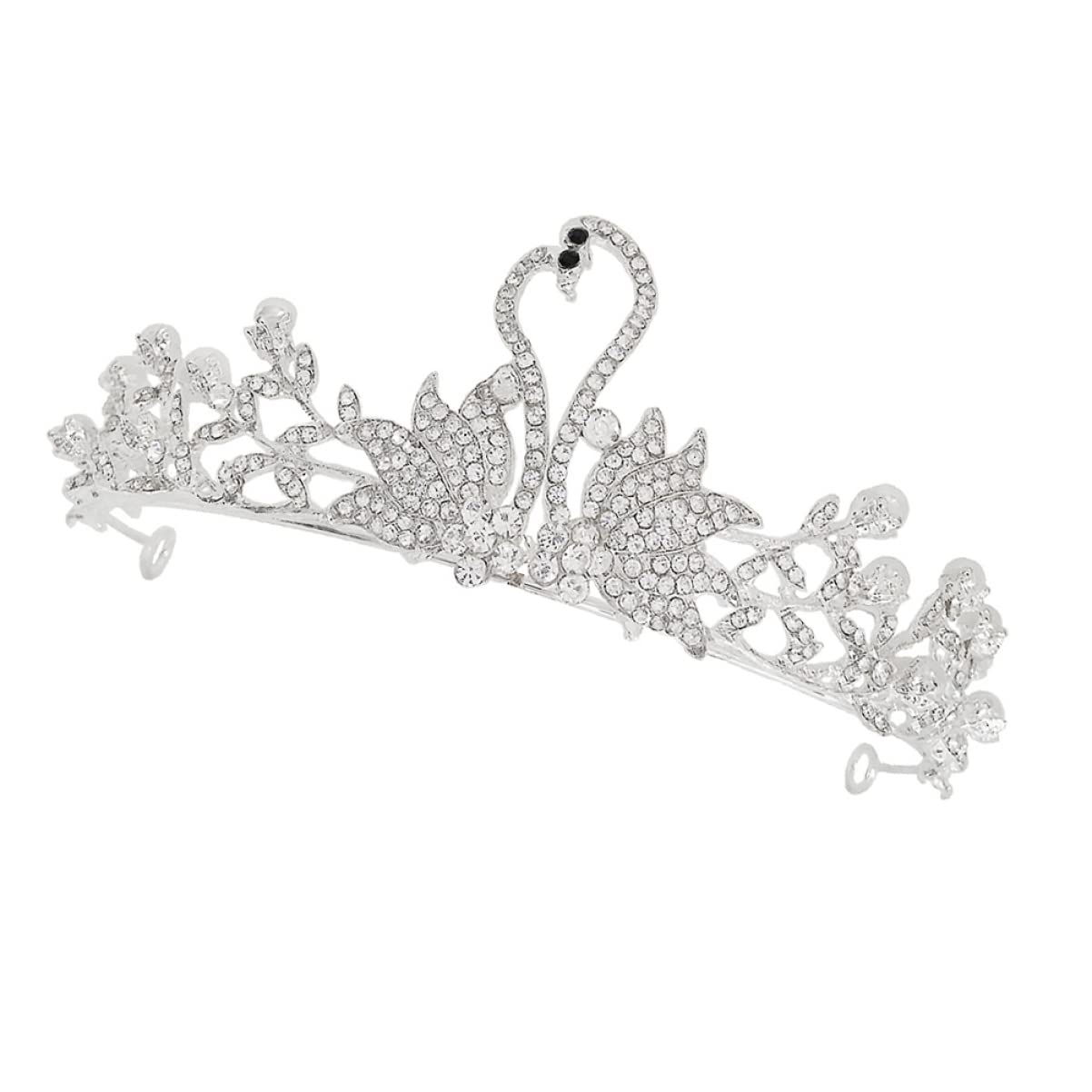 Elegant Swan Crown Bridal Tiara - Rhinestone Crystal Wedding Hair Accessories for Bride, Queen, Engagement, Birthday Party & Kids | Perfect for Weddings, Prom, Pageants & Special Occasions