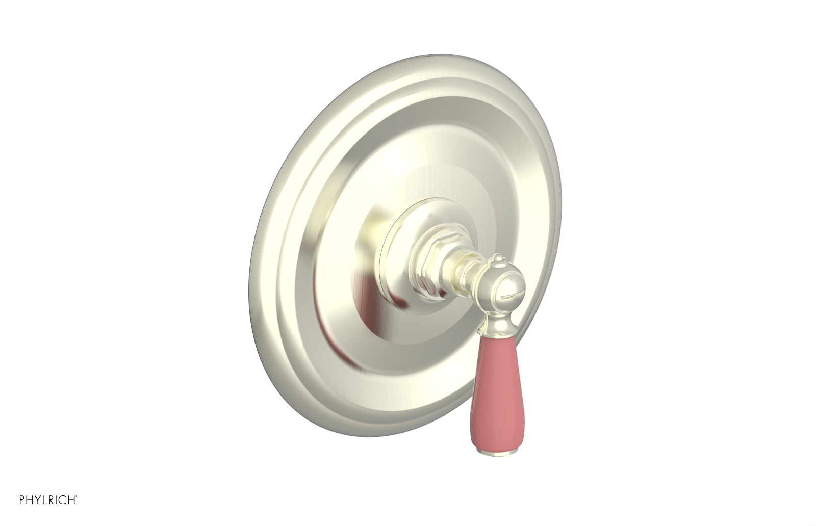 Jamestown Thermostatic Shower Trim Kit with Lever Handle & Pink Accents - Model 4 735 - Perfect for Modern Bathroom Renovations & Spa-Like Shower Experiences