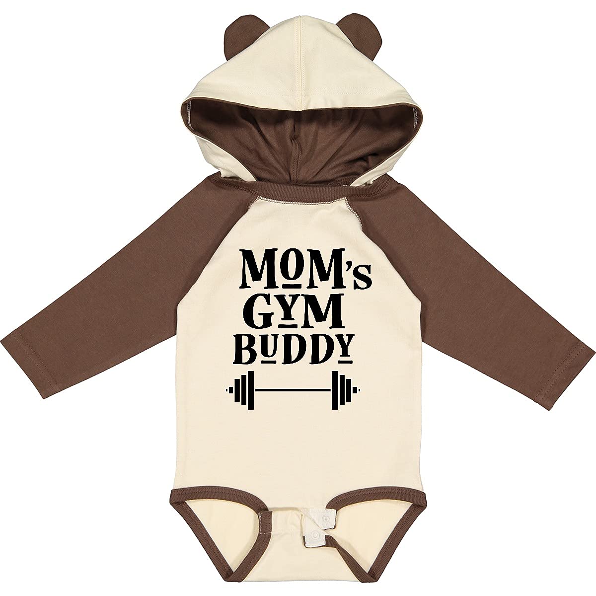 Inktastic Mom's Gym Buddy Fitness Workout Long Sleeve Creeper - Perfect for Yoga, Running & Active Moms