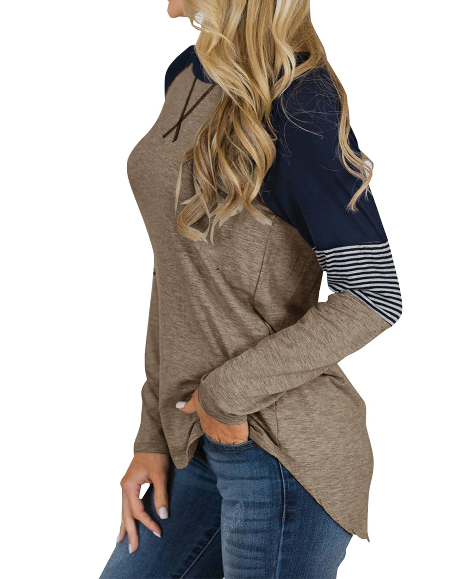 Women's Color Block Round Neck Tunic Top - Casual Long Sleeve Blouse for Work, Office & Everyday Wear | Comfortable Stretch Fabric