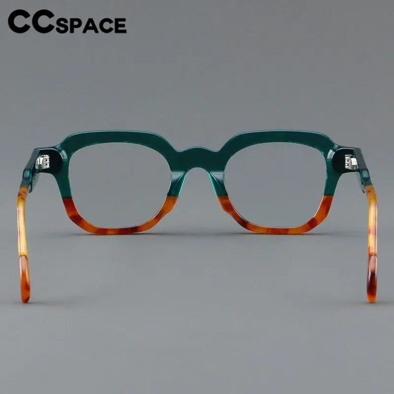 CCspace Unisex Full Rim Square Acetate Eyeglasses 57287 - Lightweight & Durable Frame for Men & Women - Perfect for Reading, Working & Fashion Accessories