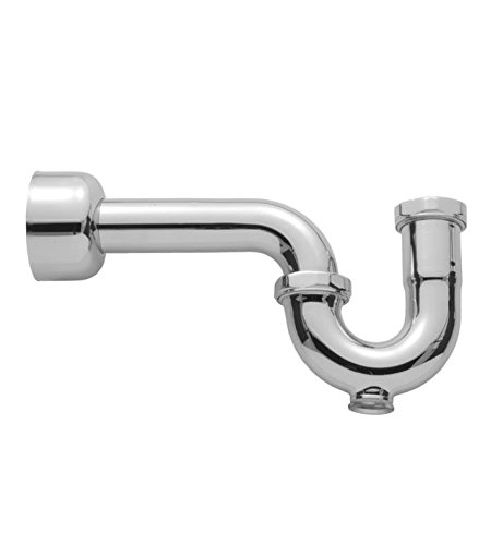 Jaclo 262-PEW P-Trap with Round Box Escutcheon & Cleanout Plug - Pewter Finish for Bathroom Sink Drain & Plumbing Installation