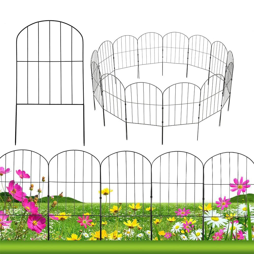 GARVEE 28Pcs Decorative Garden Fence - 30ft Length x 24in Height No Dig Fence, Rustproof Coated Metal Wire Fence for Rabbits & Dogs - Perfect for Flower Beds, Vegetable Gardens & Pet Play Areas