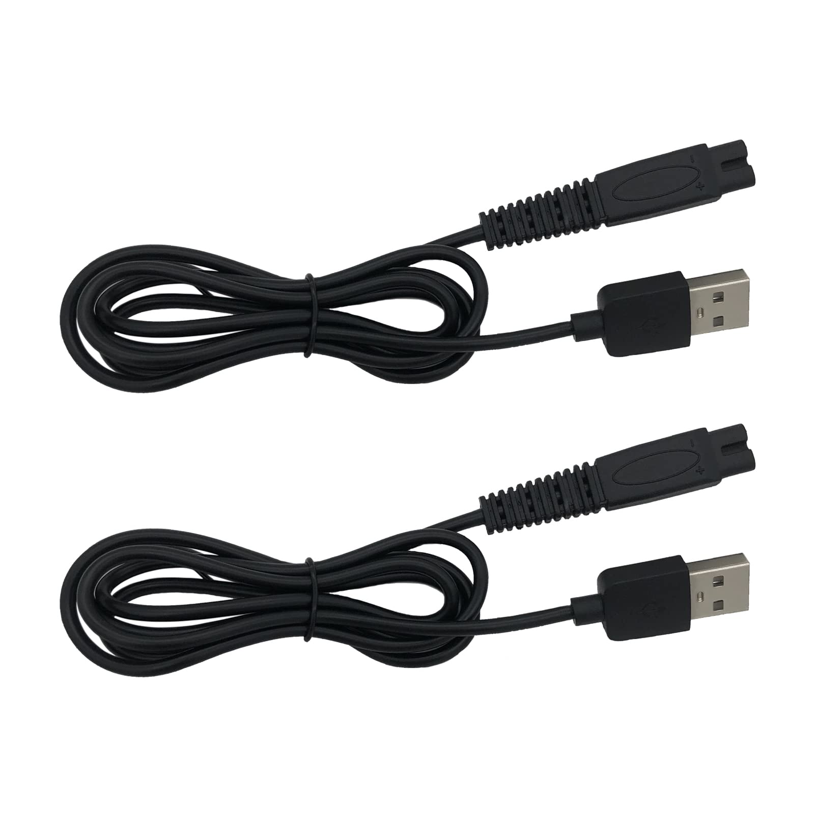 USB Charger Replacement for Skull Shaver Pitbull/Palm/Silver & MicroTouch Solo Razor - Power Cord Accessories with 2-Pack Cleaning Brush | Perfect for Travel, Home Use, and Grooming Kits