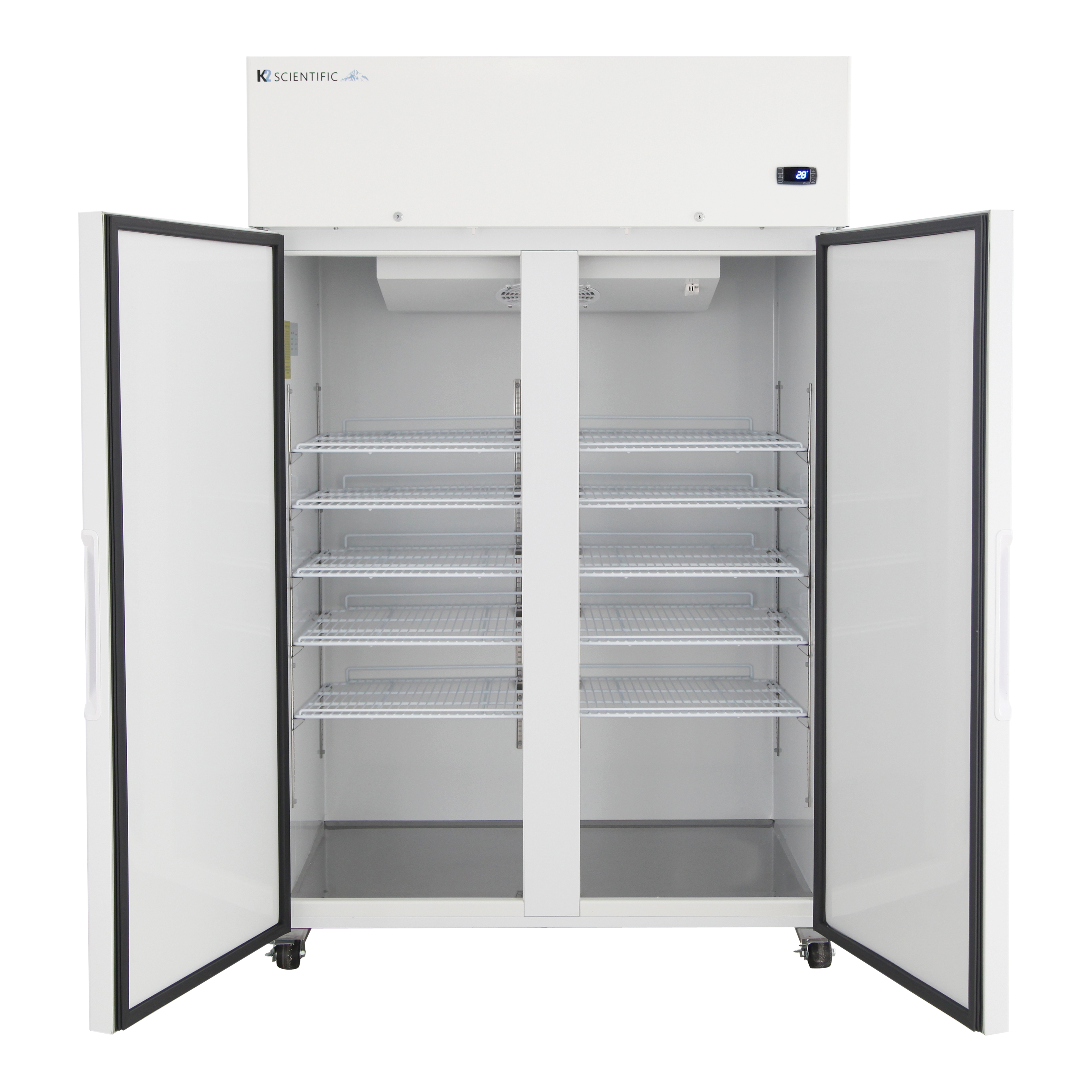47 Cu. Ft. Glass Door Upright Refrigerator - Commercial Stainless Steel Freezer for Restaurants, Grocery Stores & Supermarkets - Energy Efficient with LED Lighting