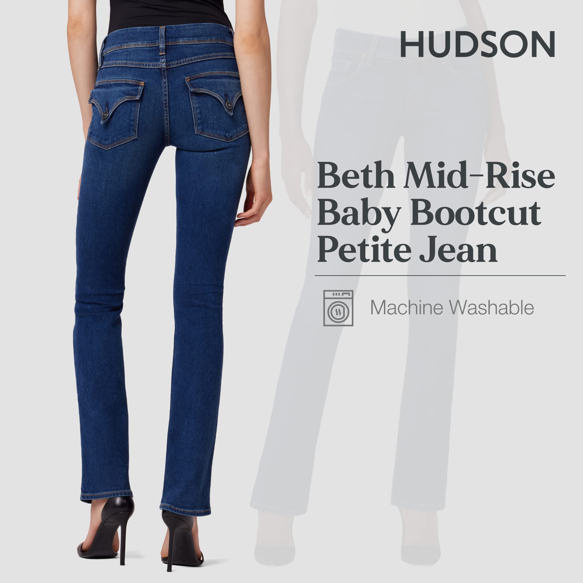 HUDSON Women's The Petite Jeans - Slim Fit High Waist Ankle Skinny Denim Pants for Women | Perfect for Work, Date Night & Casual Outfits