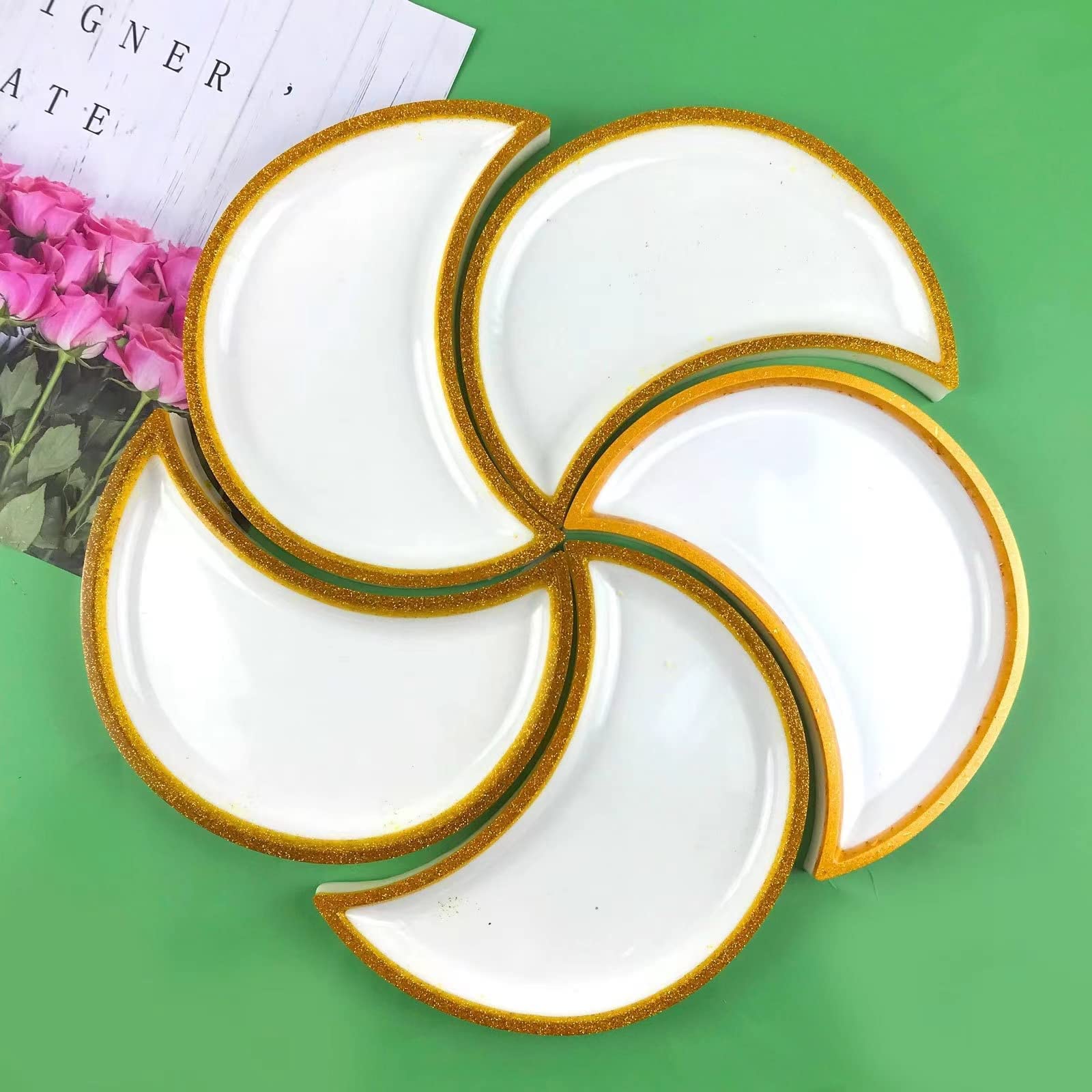 Epoxy Resin Tray Molds - Moon Shape Silicone Molds for Jewelry Making, Resin Casting, DIY Crafts - Perfect for Jewelry Storage, Christmas Decorations & Home Decor (1 Pack) PX886