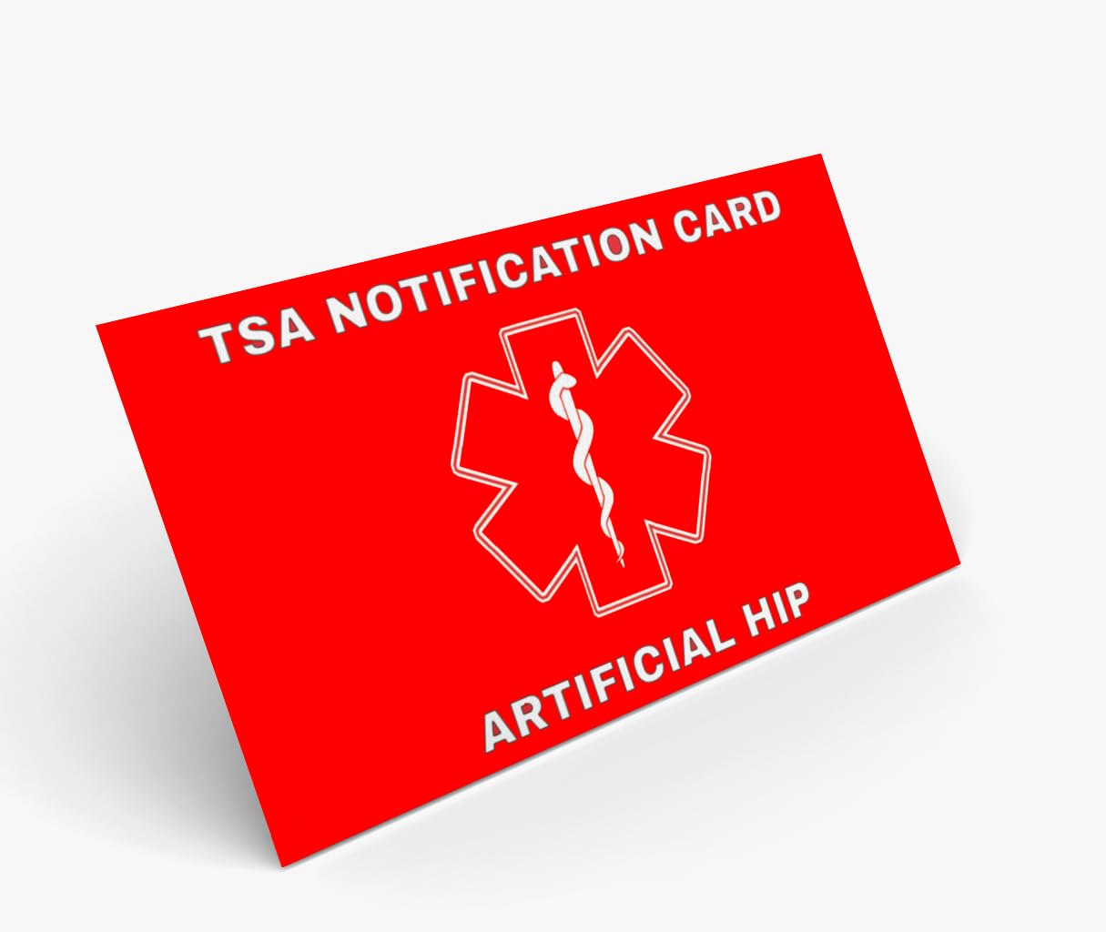 TSA Notification Card for Hip Replacement - 4 Pack | Artificial Hip Implant Air Travel Wallet | Ideal for Airport Security & Travel Convenience