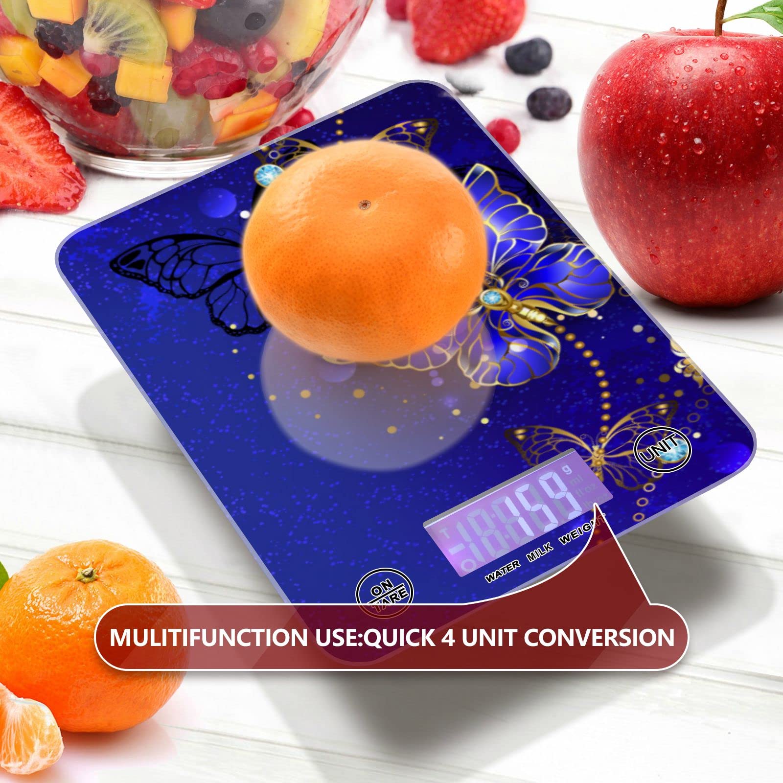 **Precision Digital Kitchen Scale - Jewelry & Butterfly Design, Waterproof, Measures in Ounces & Grams - Perfect for Cooking, Baking, Weight Loss & Jewelry Making**    *(Use Cases: Ideal for portion control, meal prep, baking recipes, jewelry crafting, and precise ingredient measurement.)*