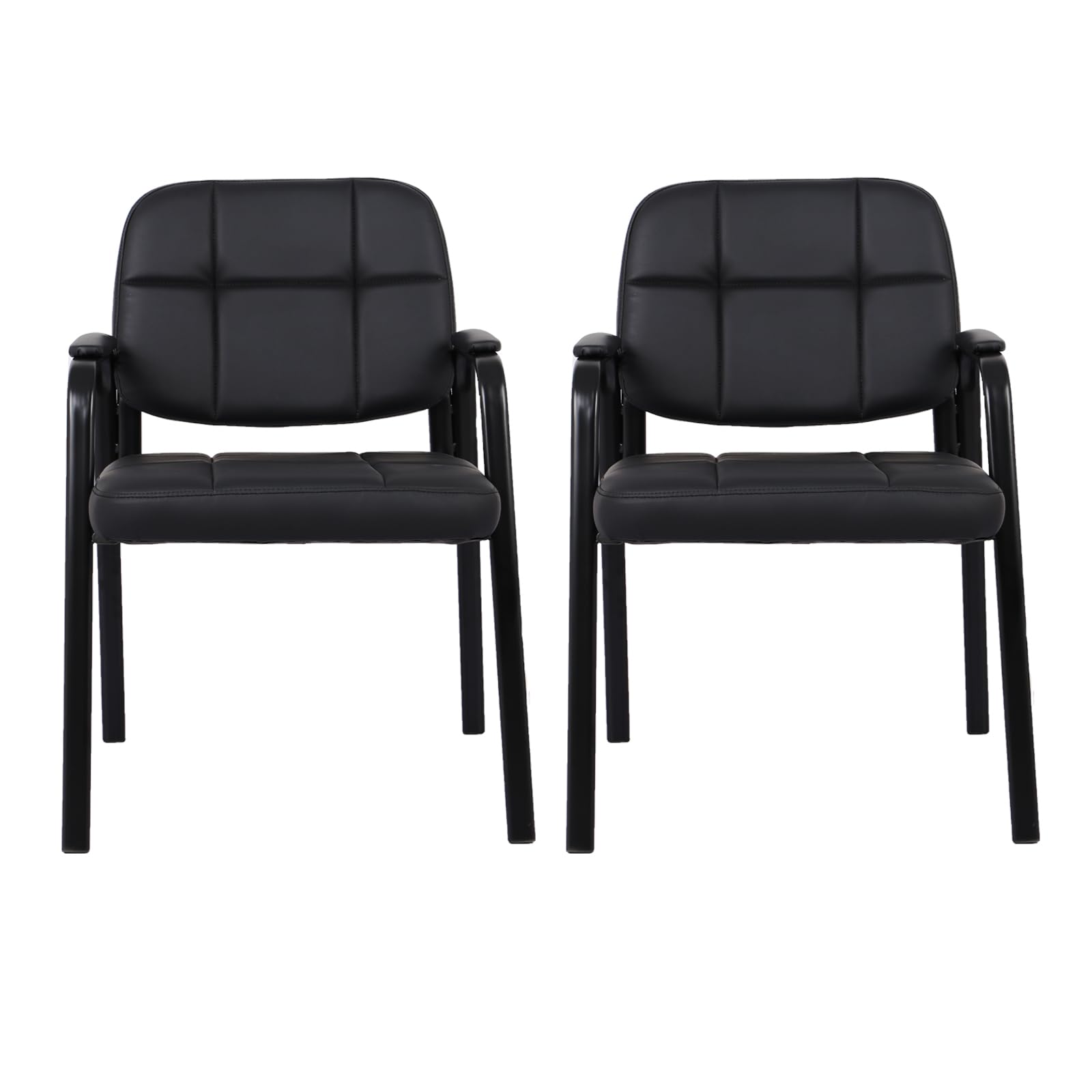 CLATINA PU Leather Office Guest Chair with Adjustable Armrests - Ergonomic Executive Desk Chair for Waiting Room, Conference Room & Home Office - Comfortable & Durable Seating Solution