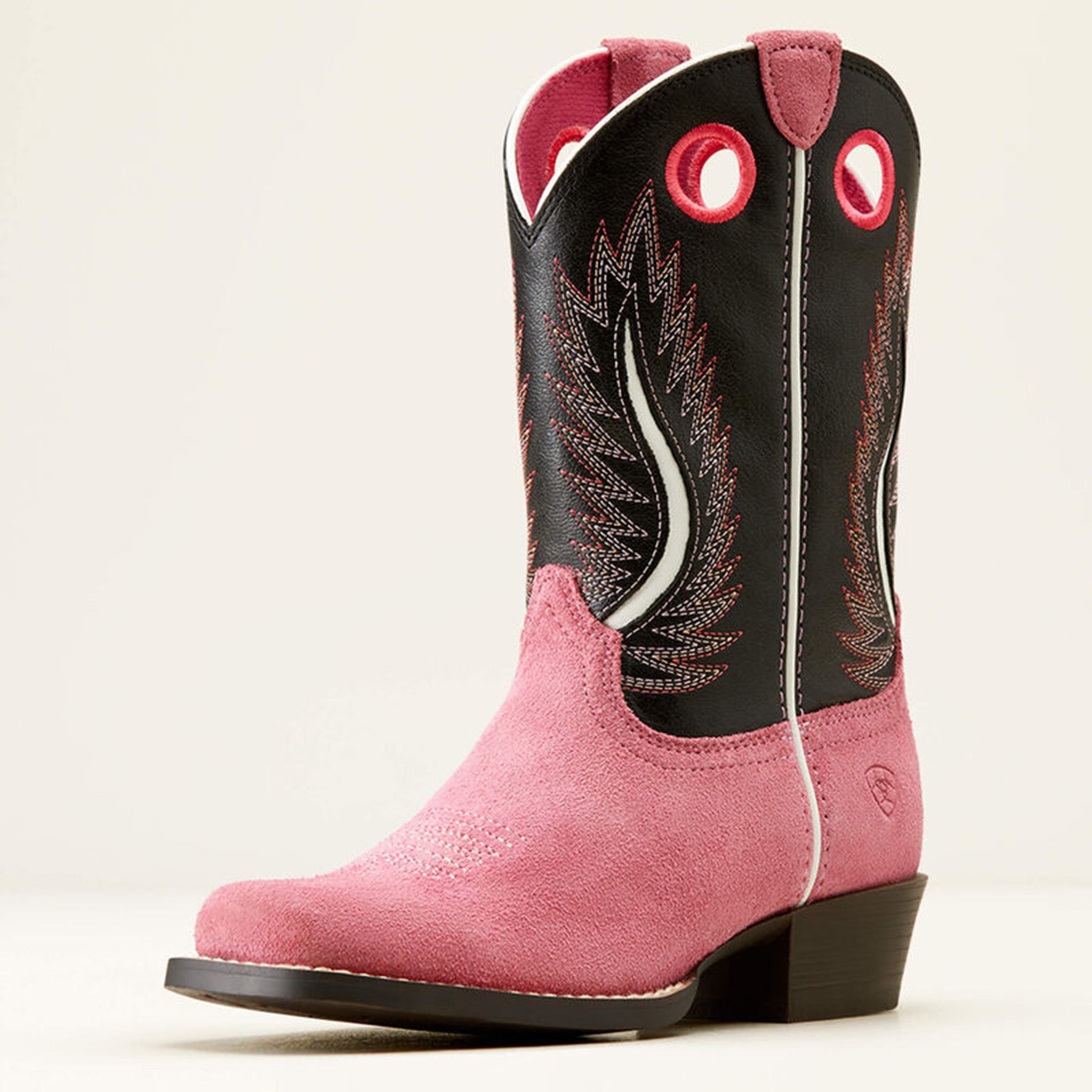 Ariat Kid's Futurity Fort Worth Pink Suede Cowgirl Boots - Western Riding Boots for Girls, Comfortable & Stylish for Rodeo, Horseback Riding & Country Fashion