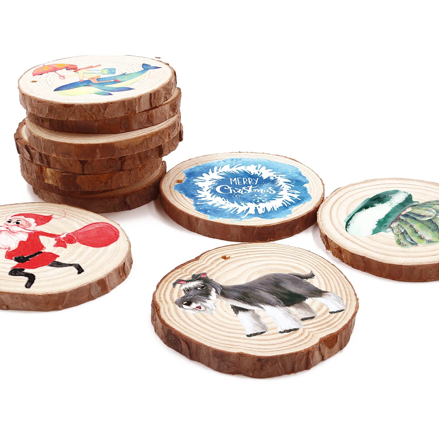 Natural Wood Slices for DIY Crafts - Rustic Wooden Log Discs for Wedding Decor, Centerpieces, and Home Decoration - Perfect for Scrapbooking, Table Numbers, and Rustic Wedding Favors