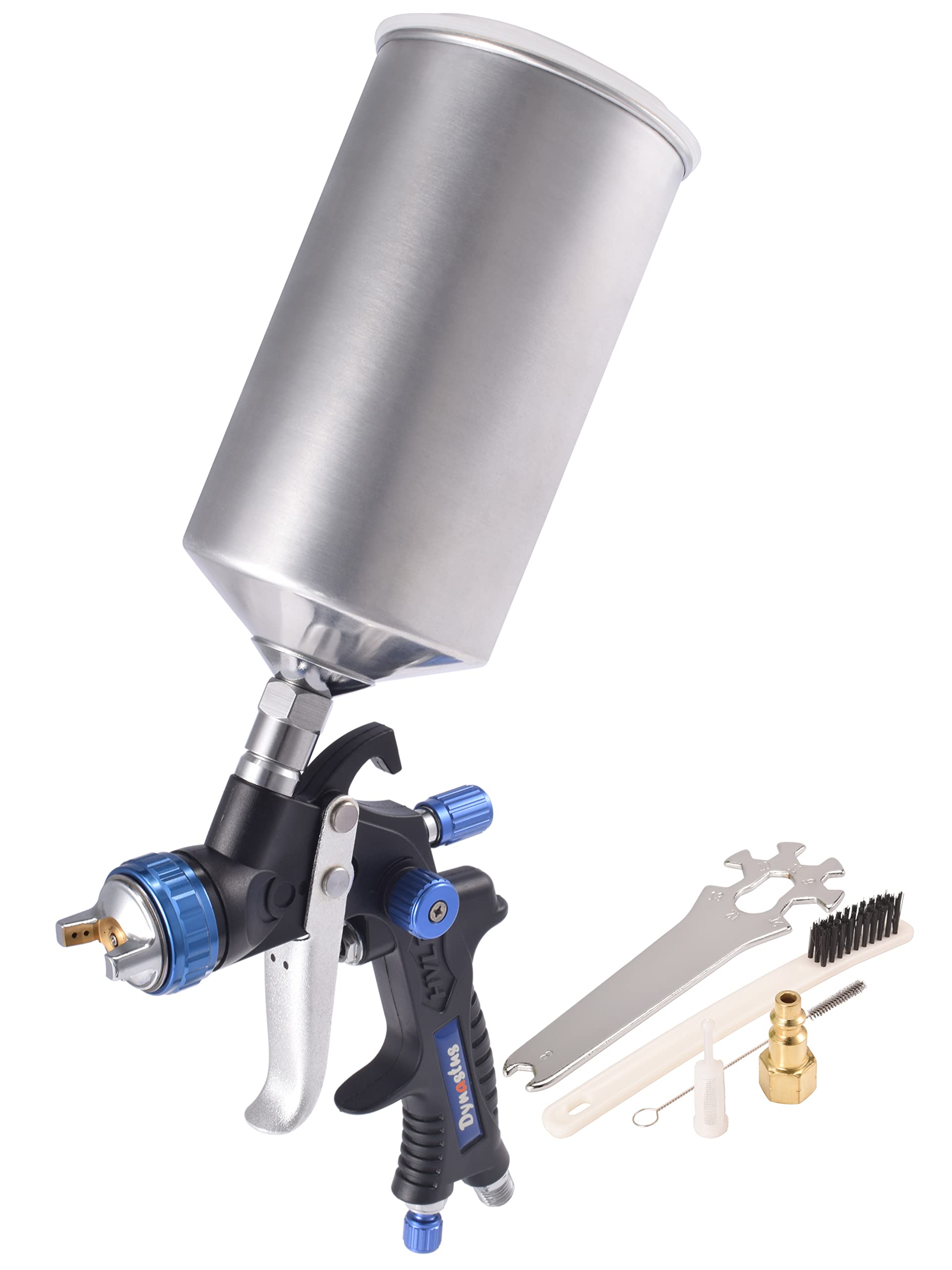 Dynastus Pro Series 1 Quart Gravity Feed Composite HVLP Air Spray Gun - Professional Detail Paint Sprayer for Automotive, Marine & DIY Projects | Perfect for Car Painting, Boat Refinishing & Home Improvement
