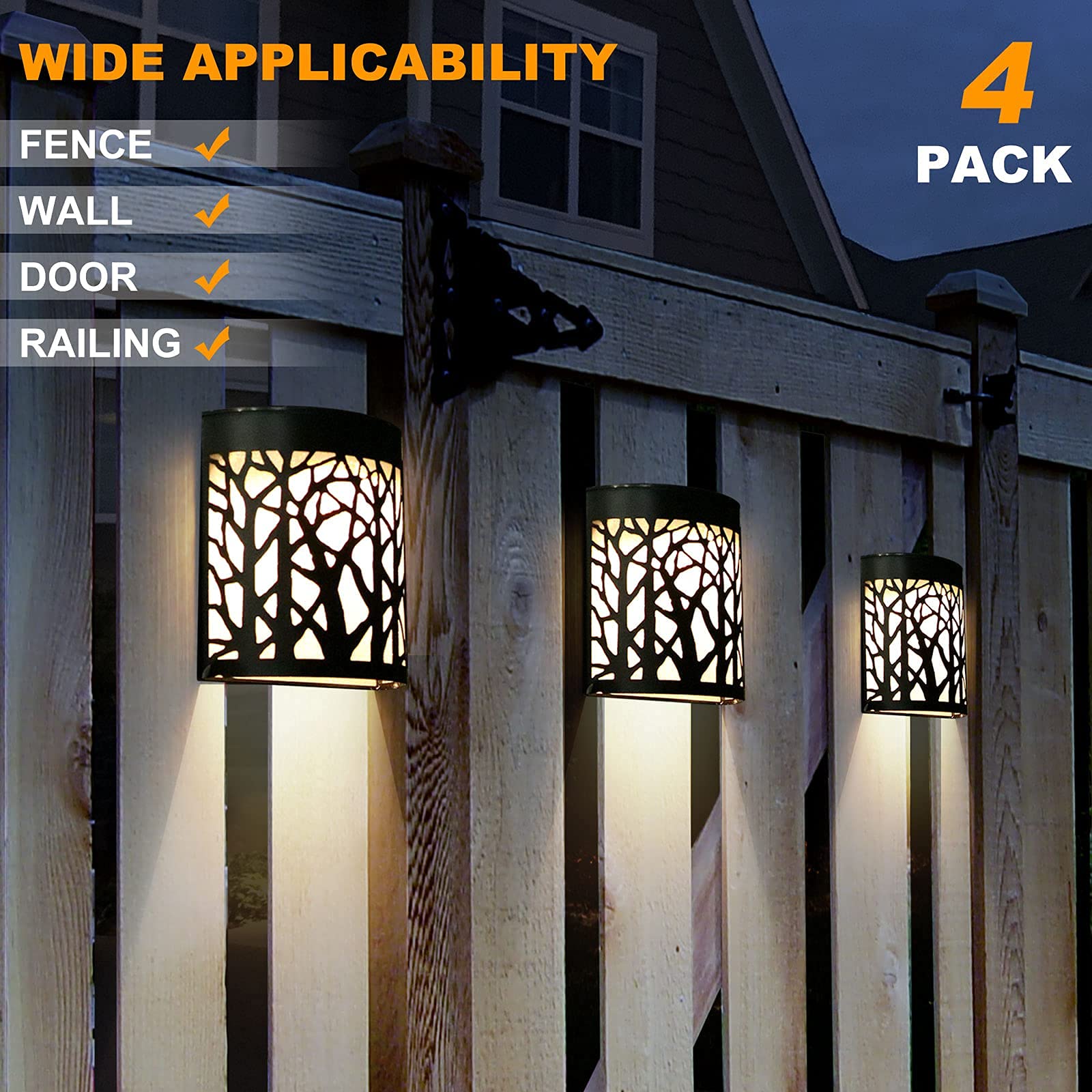 16 Pack Solar Deck Lights + 4 Pack Solar Wall Lights - Outdoor Waterproof LED Pathway Lighting for Garden, Patio, Yard & Stairs (Warm White)
