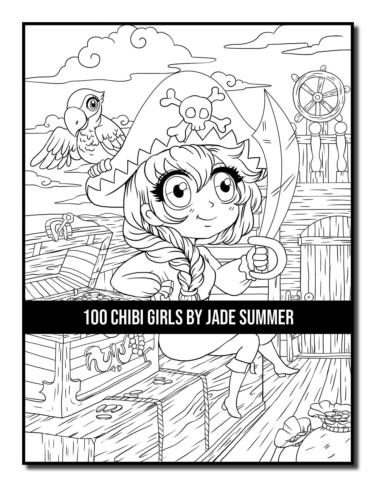 100 Chibi Girls: Cute & Fantasy Adult Coloring Book with Horror & Christmas Themes - Perfect for Stress Relief, Gifts & Creative Relaxation