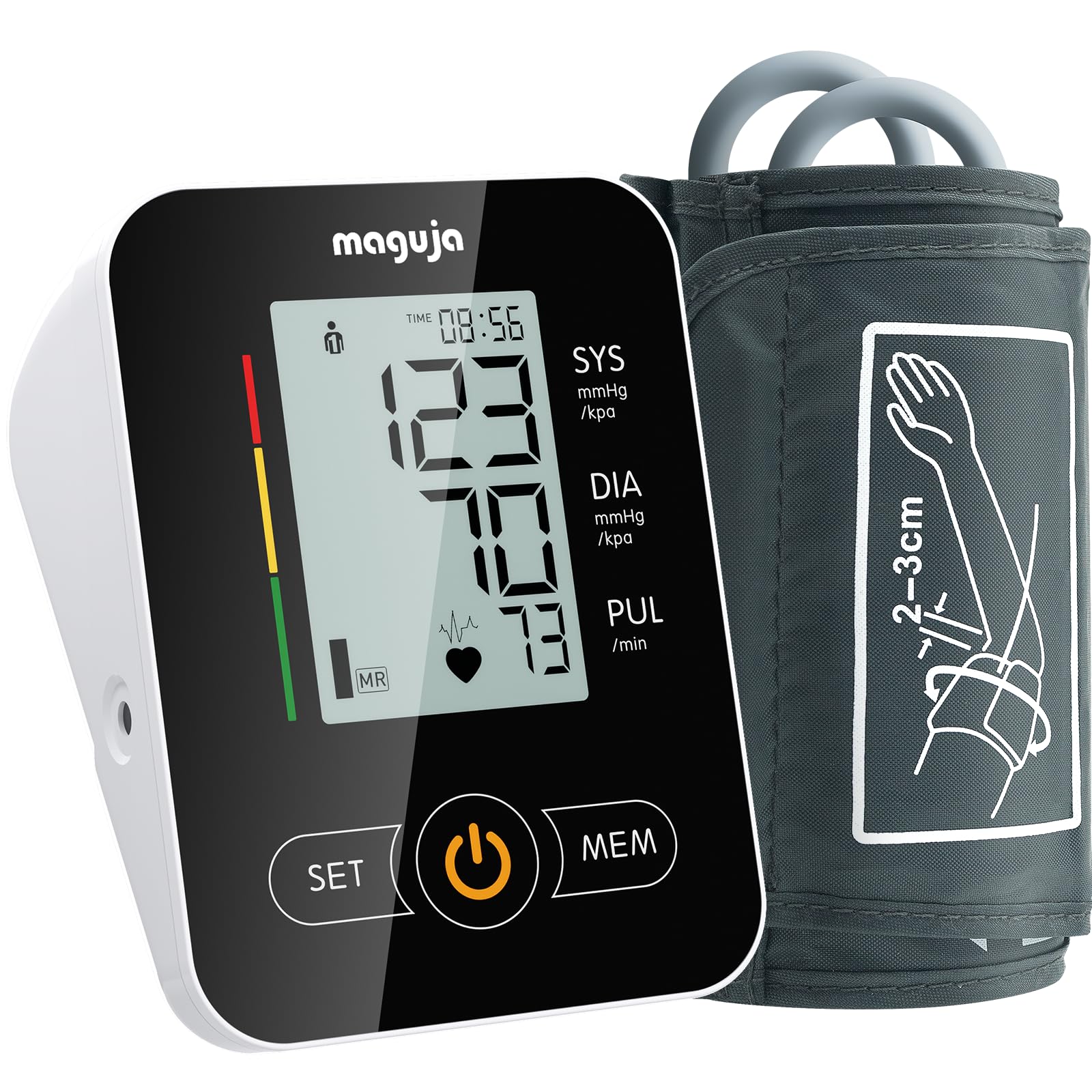 Maguja Automatic Digital Upper Arm Blood Pressure Monitor with Cuff - Accurate Home BP Machine for Hypertension Tracking & Heart Health Monitoring | Ideal for Adults, Seniors & Daily Health Checks