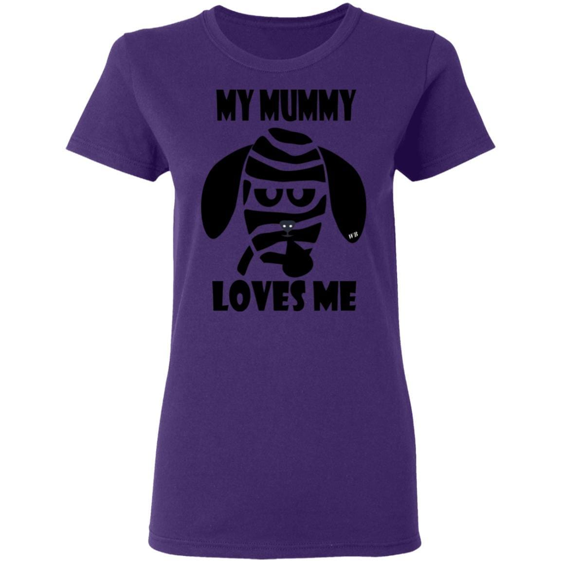 My Mummy Loves Me Halloween T-Shirt for Women - 5.3 oz Soft Cotton Tee - Spooky Cute Halloween Outfit for Parties & Trick or Treating