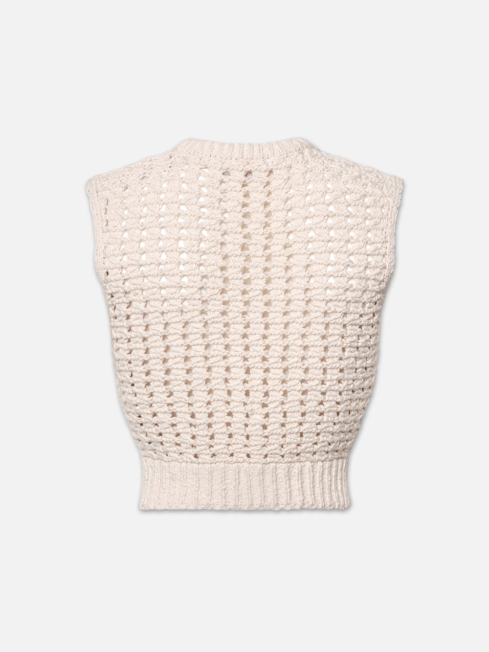 Cream Tape Yarn Sweater Vest for Women - Soft Knit Cardigan for Fall & Winter - Perfect for Office Wear & Casual Outfits