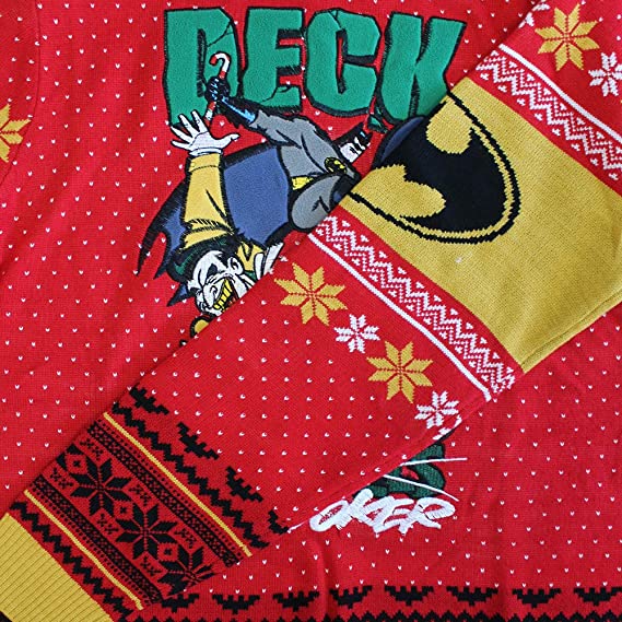 Batman Deck the Joker Ugly Christmas Sweater - Small Size | Fun Holiday Party Outfit for Comic Book Fans & Christmas Gatherings