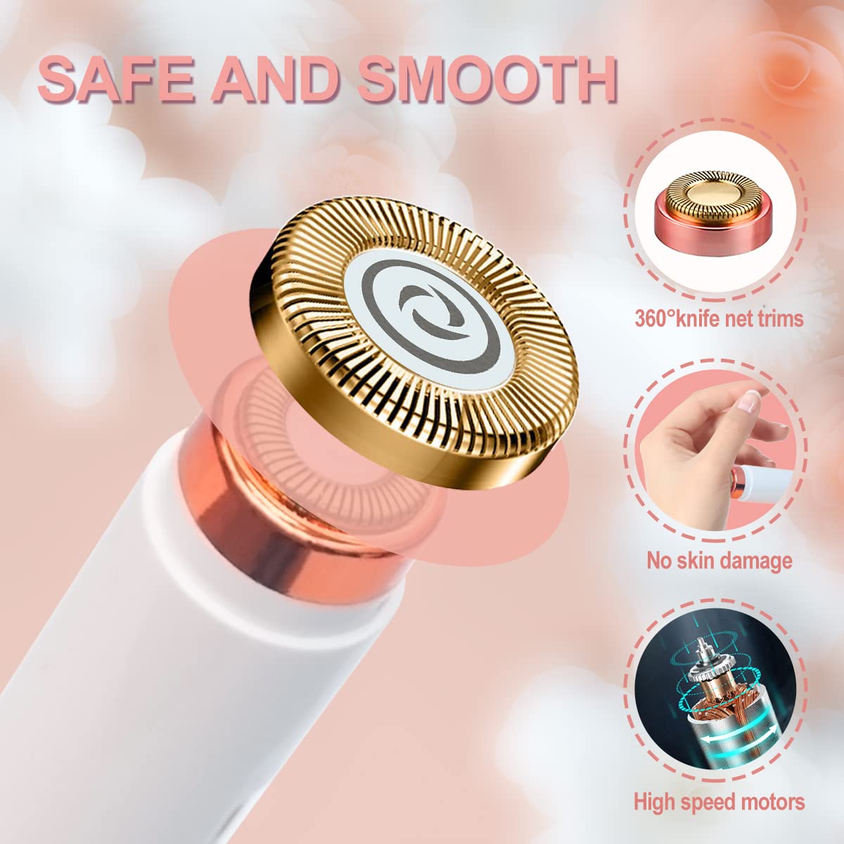 2 in 1 Rechargeable Nose & Ear Hair Trimmer for Men and Women - Painless Waterproof Eyebrow & Facial Hair Grooming Kit with Dual Edge Blades - Easy Clean White Trimmer for Travel, Home & Personal Care