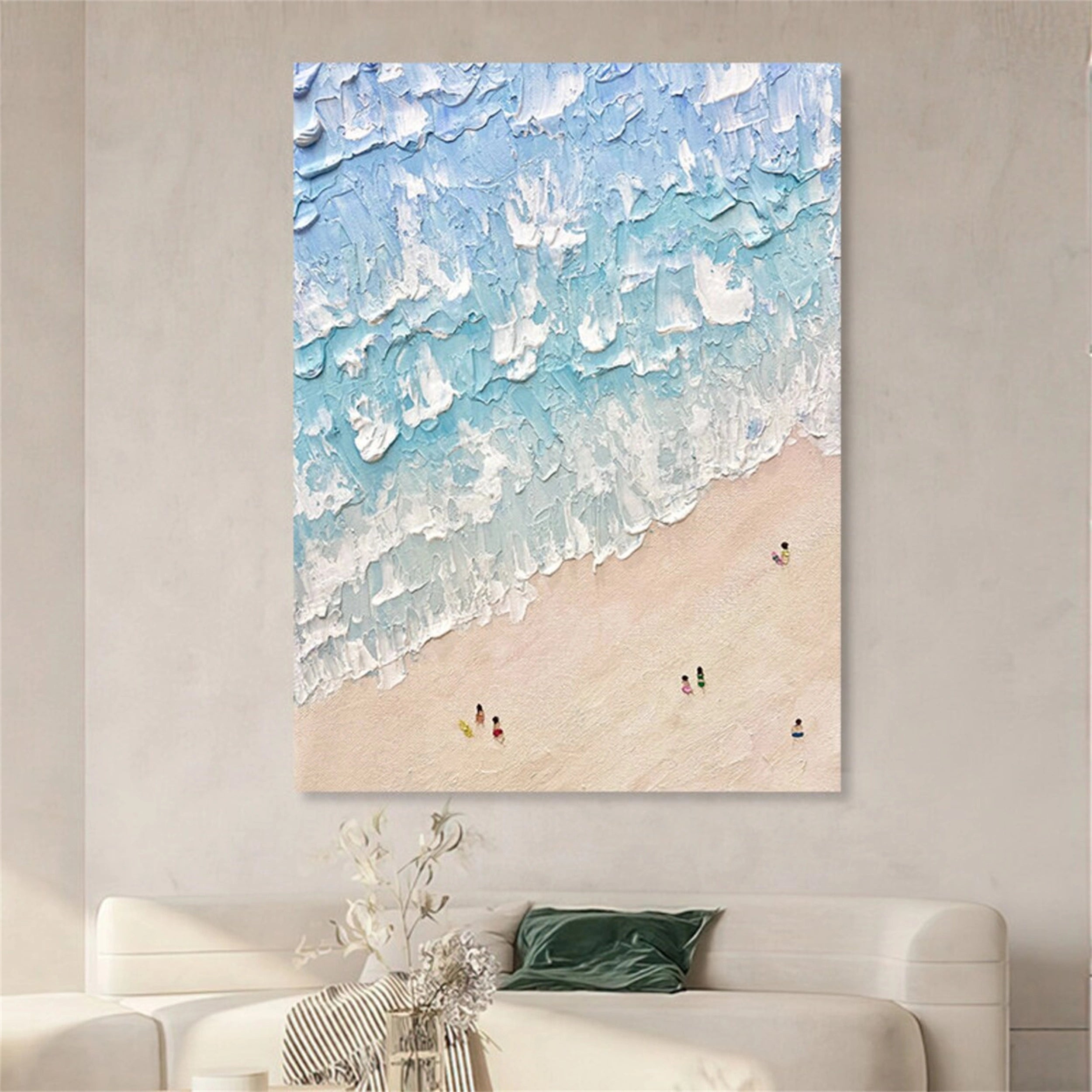 Ocean and Sky Painting #OS 043 - Handmade Canvas Wall Art for Living Room, Bedroom & Office Decor - Coastal Landscape Artwork for Home & Commercial Spaces