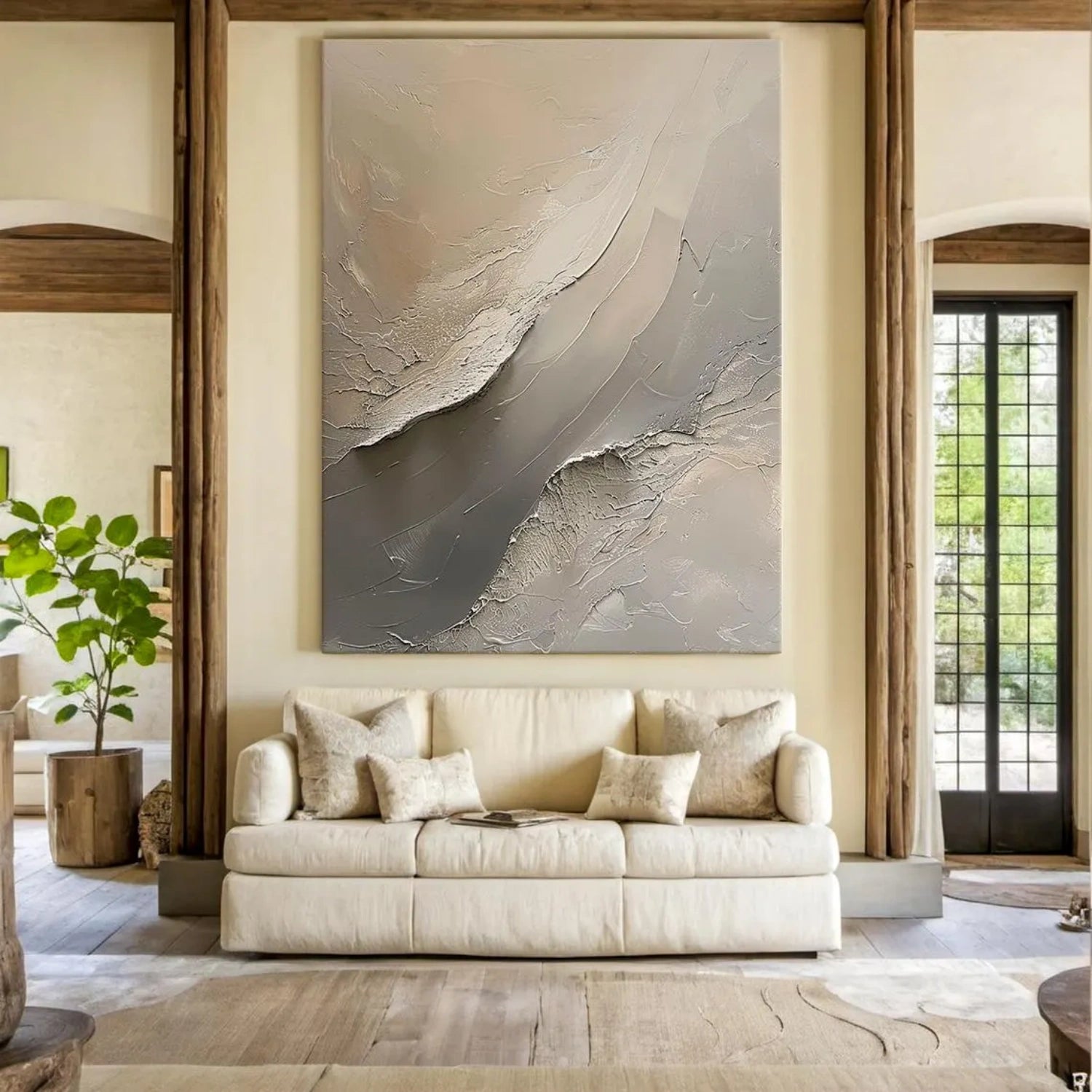 Wabi Sabi Textured Wall Art #WS308 - Handmade Boho Home Decor for Living Room, Bedroom & Office