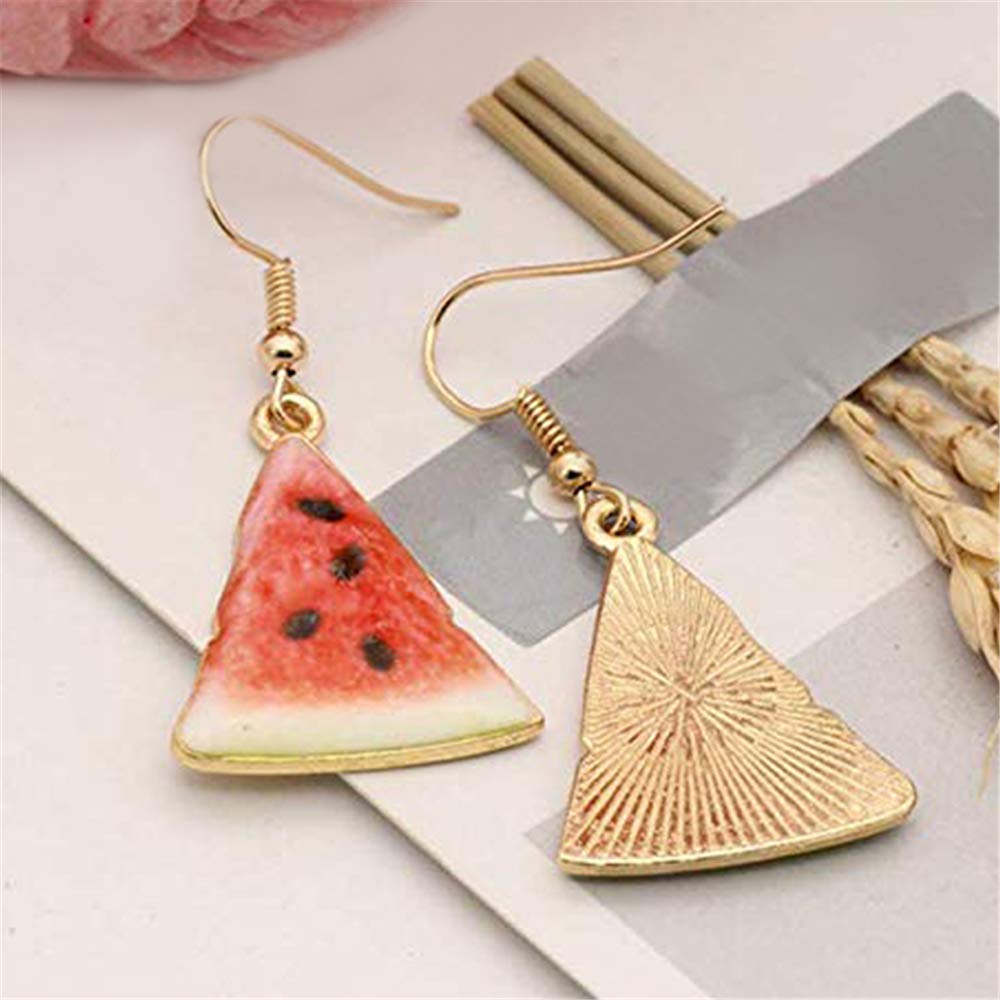 D.Rosse 4 Pairs Assorted Fruit Earrings for Women - Cherry, Strawberry, Watermelon Dangle Drop Earrings Set | Cute & Stylish Jewelry for Casual Wear, Parties, and Gifts