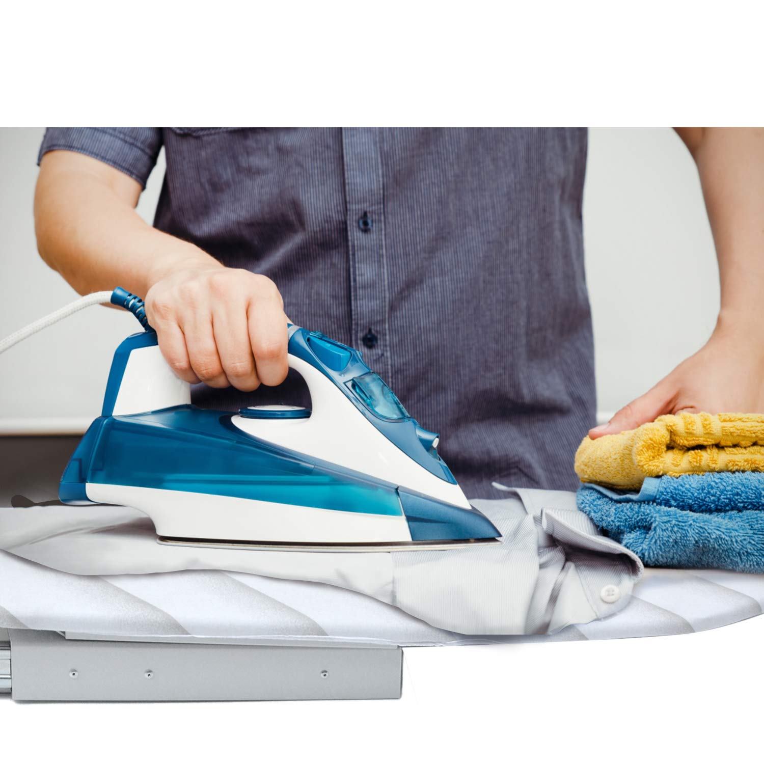 MYOYAY Retractable Pull Out Ironing Board with Heat Resistant Cover - 180° Rotation Foldable Design, Drawer Mounted Space Saving Iron Board for Home & Laundry Room Organization