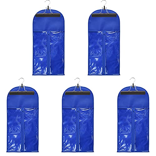 5pcs Dark blue Wig Bags+5pcs Black Hangers