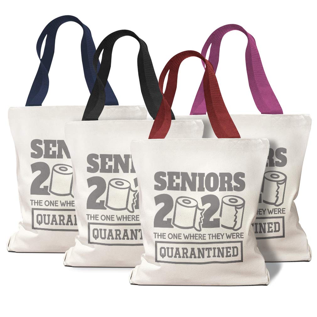 Eco-Friendly Canvas Tote Bag for Women - Reusable Shopping Bag, Beach Tote & School Bag in Royal Blue - Perfect for Graduation Gifts, Senior Class of 2020 & Quarantine Memories