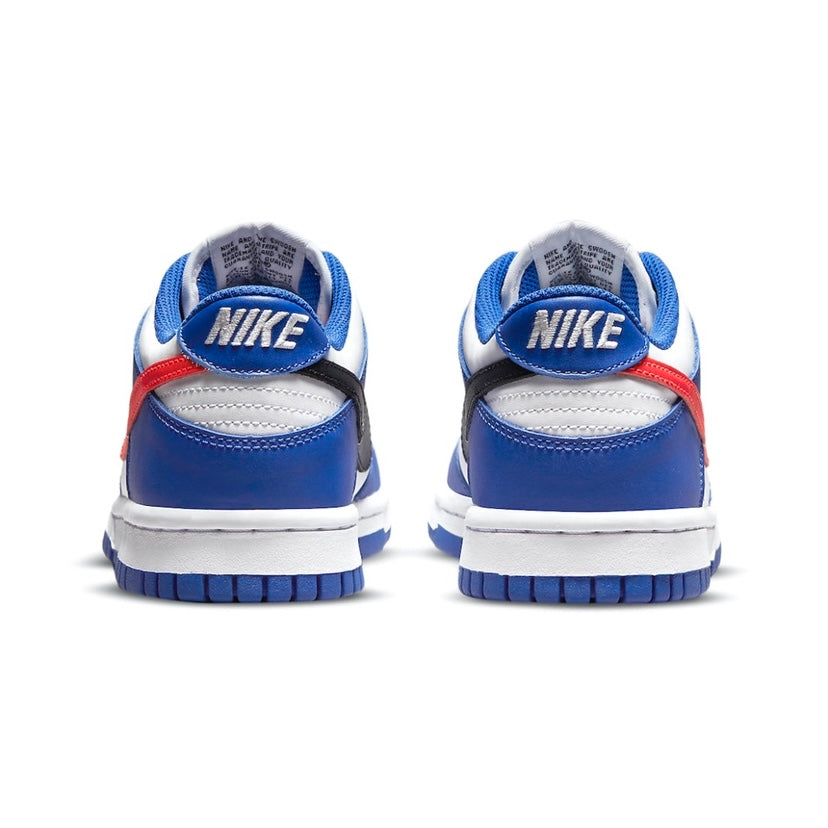 Nike Dunk Low GS Sneakers - White, Royal Blue & Bright Crimson - Stylish & Comfortable for School, Sports & Casual Wear