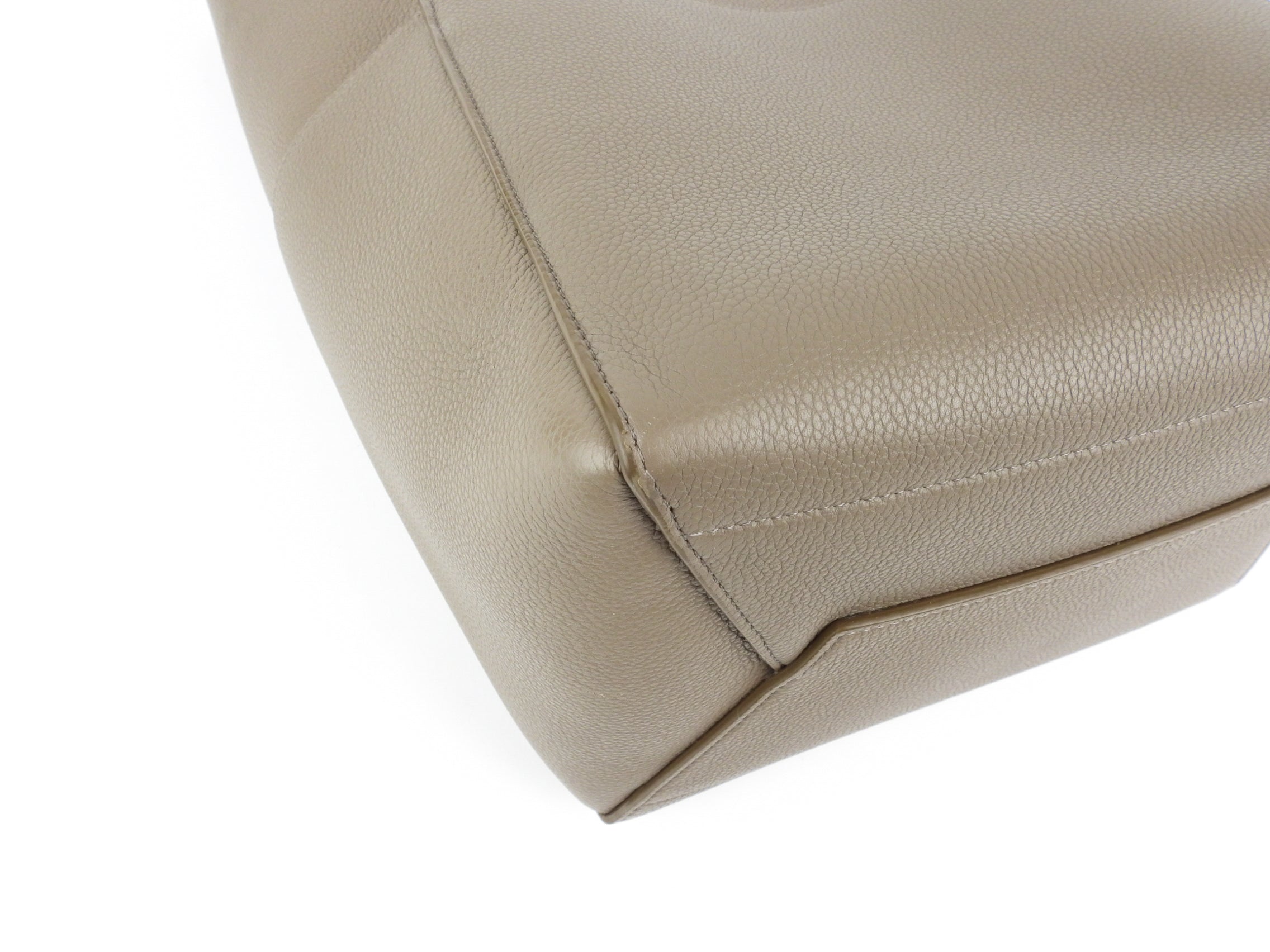 Celine Sangle Seau Shoulder Bag in Taupe Grey - Soft Grained Calfskin Leather for Women | Perfect for Work, Travel & Everyday Use