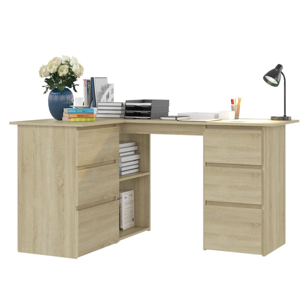 Industrial L-Shaped Corner Computer Desk with Storage, 57.1