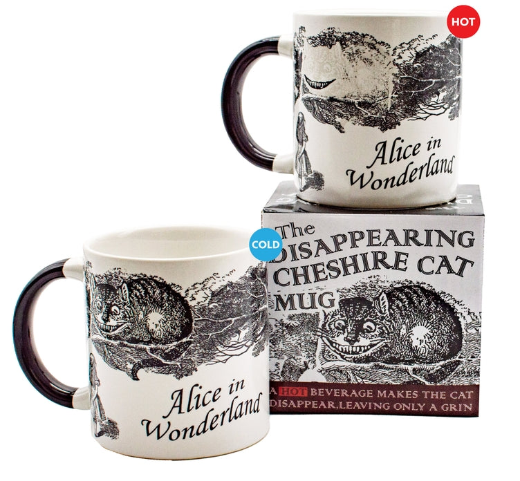 Magic Color Changing Cheshire Cat Coffee Mug - Heat Activated Design for Disney Fans & Alice in Wonderland Lovers - Perfect Gift for Tea & Coffee Drinkers