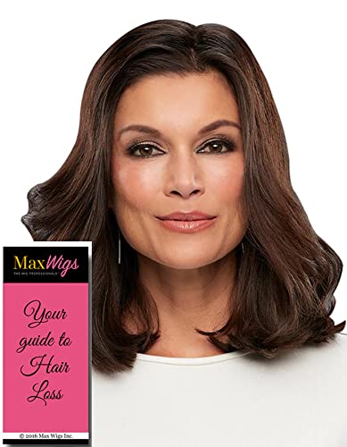 EasiPieces 4 Inch Wide German Chocolate Brown Human Hair Topper - 12 Inch Remy Hair with Polyurethane Base for Thinning Hair & Volume - Perfect for Daily Wear, Special Occasions & Hair Loss Solutions