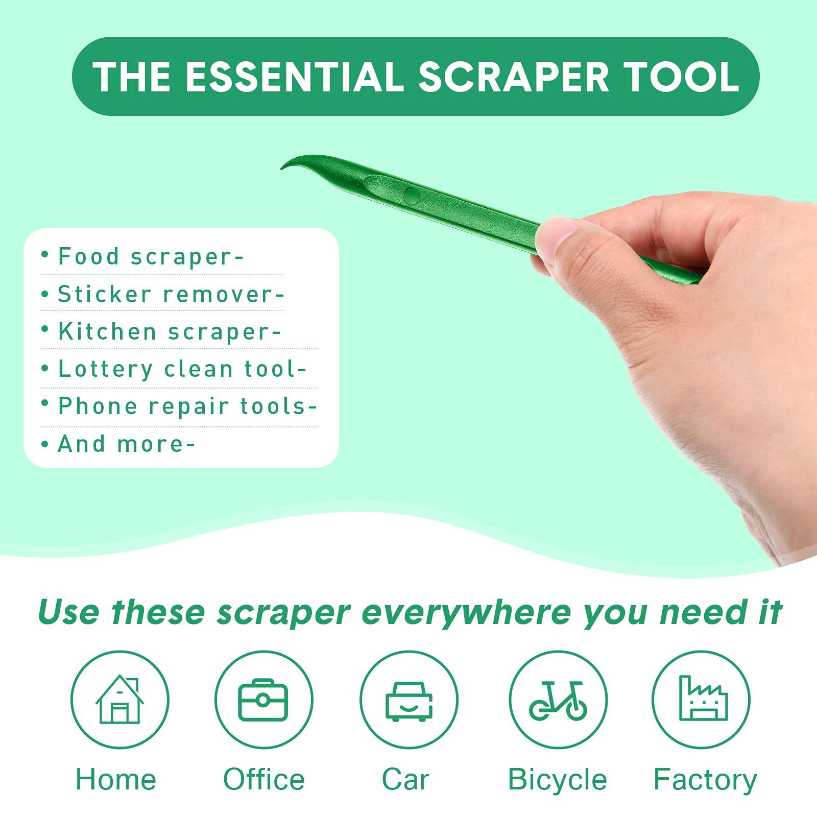 9-Piece Plastic Scraper Tool Set - Non-Scratch Multi-Purpose Cleaning Kit for Sticker Removal, Tight Spaces & Auto Detailing | Safe for Kitchen, Paint, Crevices & Delicate Surfaces | Perfect for Home Cleaning, Car Detailing and DIY Projects