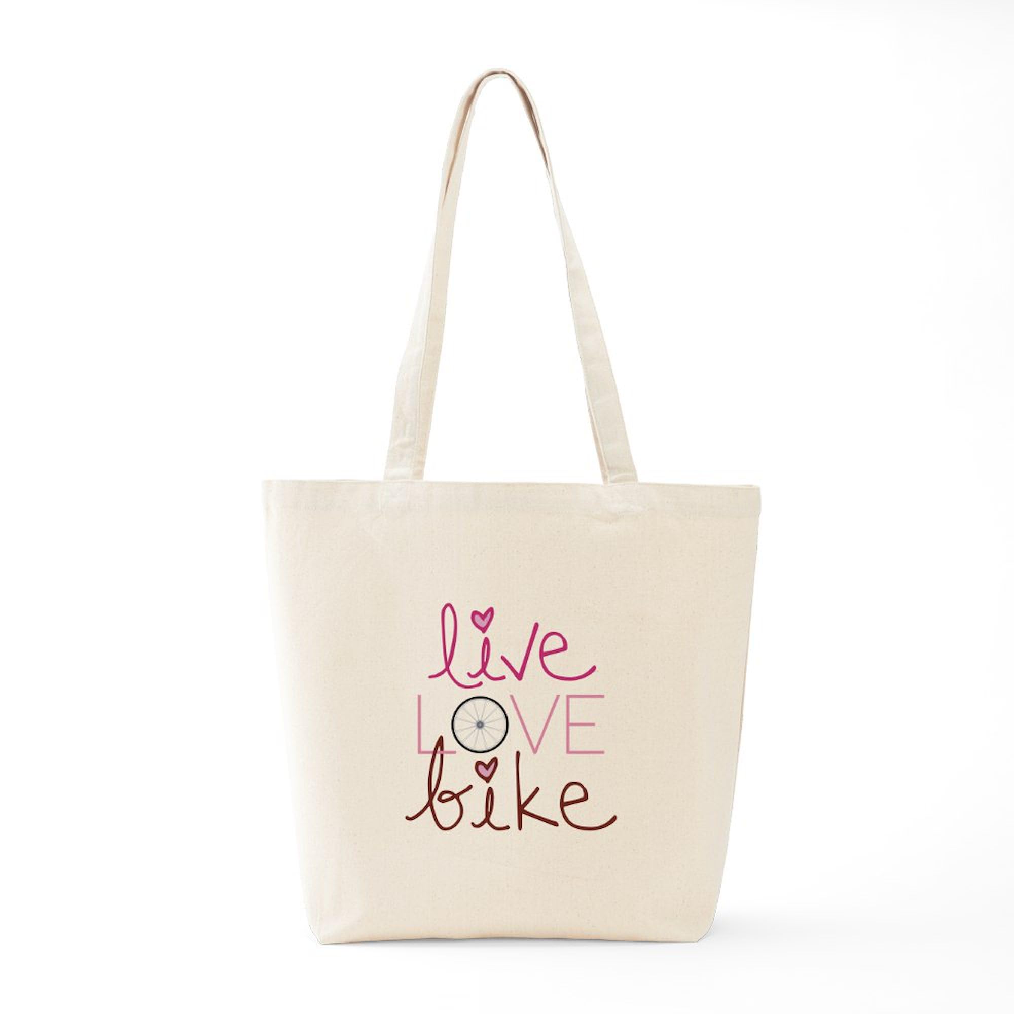 Bike Love Wheel Bicycle Tote Bag - Eco-Friendly Natural Canvas Reusable Shopping Bag for Cycling Enthusiasts | Perfect for Groceries, Commuting & Bike Rides