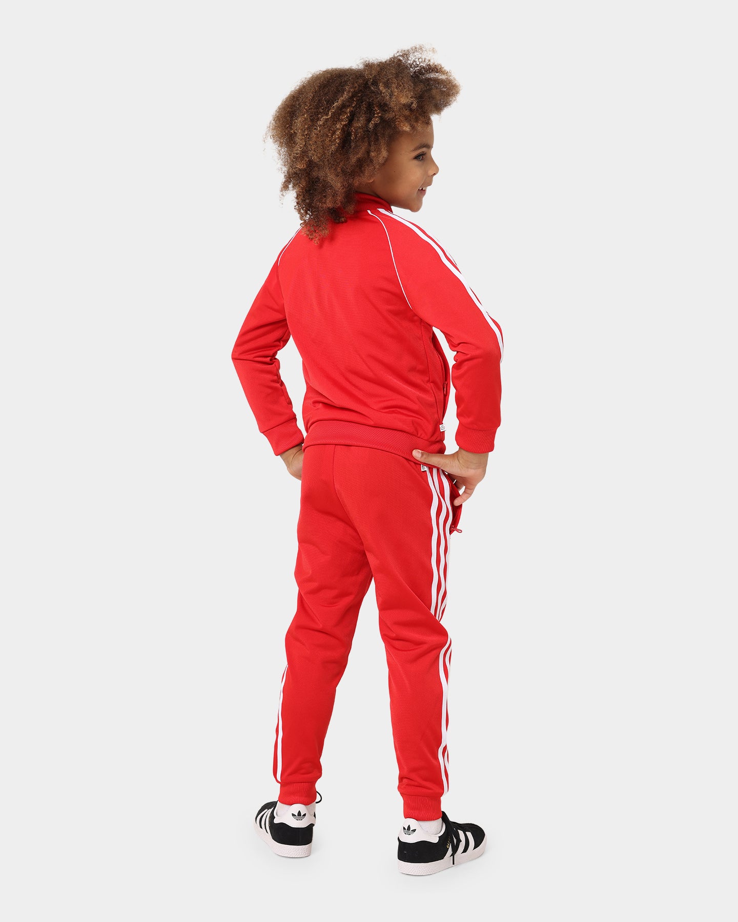 Adidas Kids' SST Track Suit - Red & White Athletic Outfit for Boys & Girls - Perfect for Running, School Sports & Casual Wear
