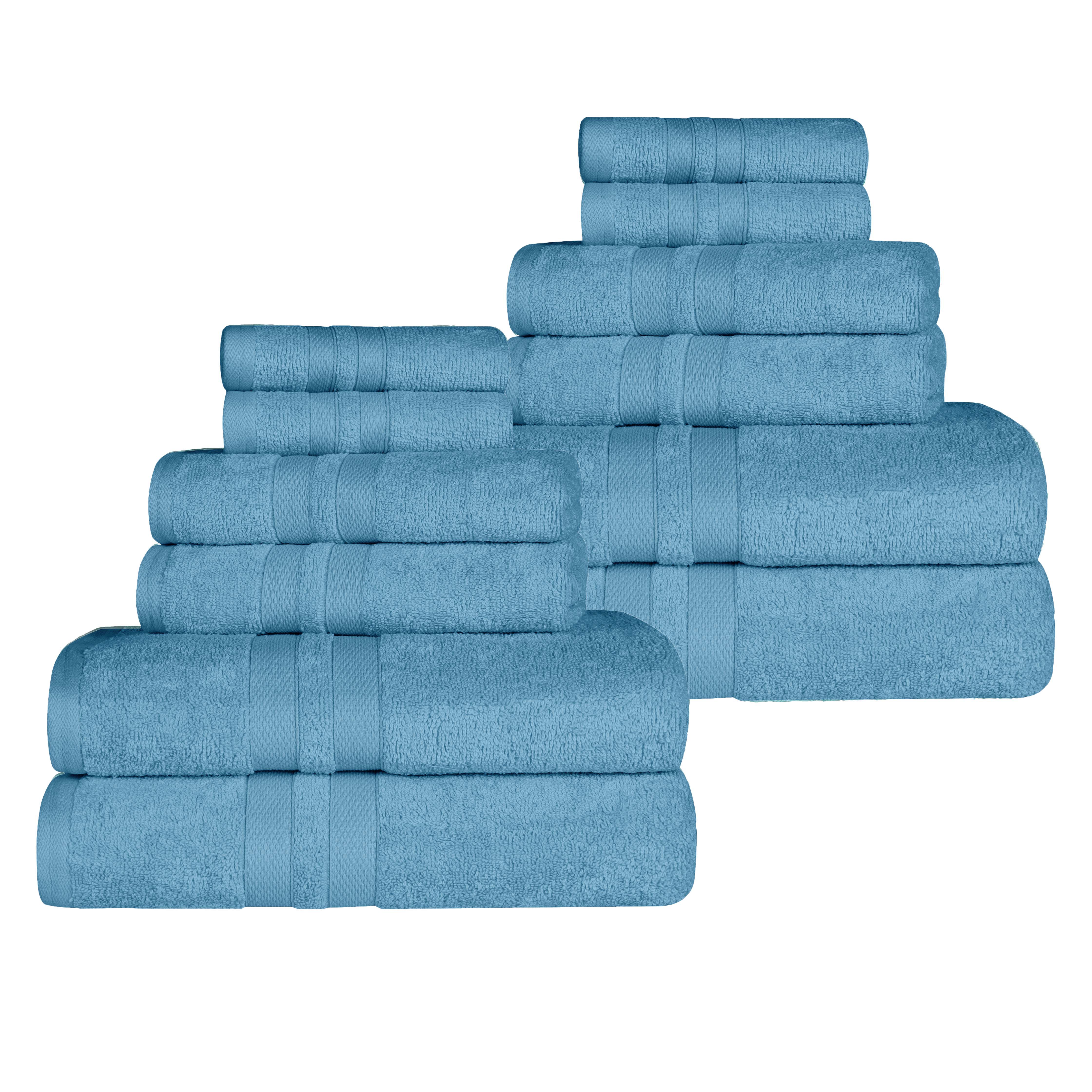 Premium 12-Piece Ultra Soft Cotton Towel Set - Super Absorbent, Quick Drying Bath & Beach Towels for Spa, Gym, Pool, and Home Use