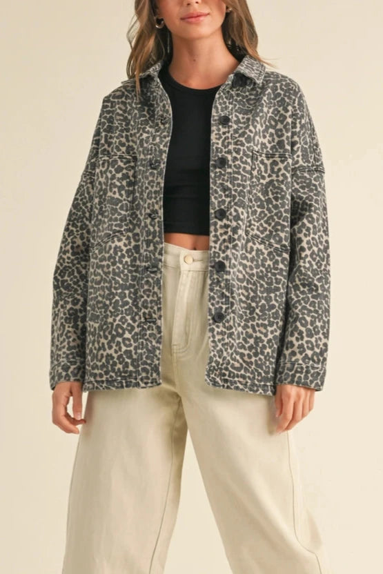 Wild Thing Leopard Print Shacket for Women - Cozy Flannel Overshirt Jacket for Fall & Winter | Perfect for Casual Outfits, Layering, and Outdoor Adventures