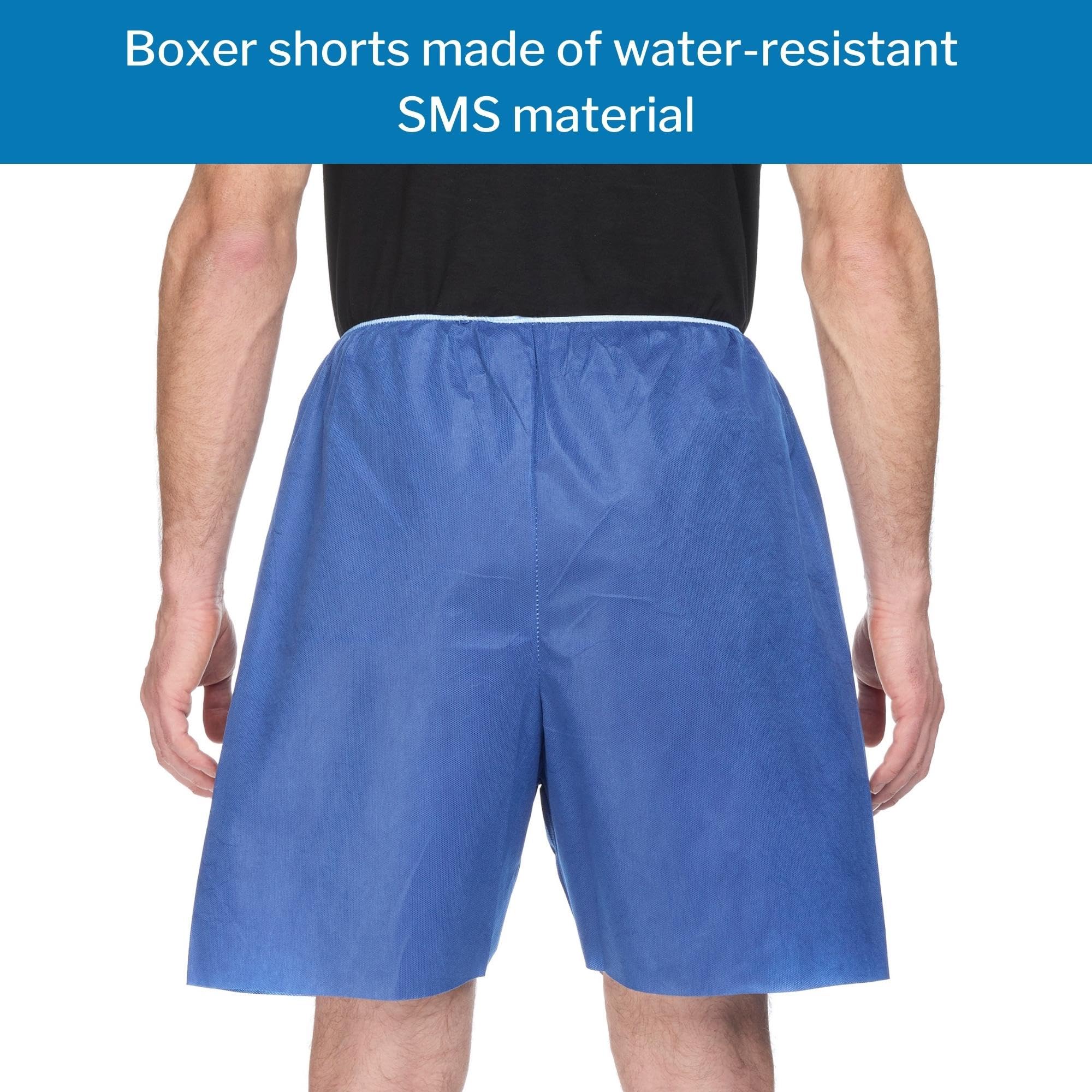 McKesson Disposable Patient Exam Shorts - Non-Woven Blue Medical Shorts with Elastic Waistband (Size Large, 100 Count) - Perfect for Hospitals, Clinics & Medical Checkups