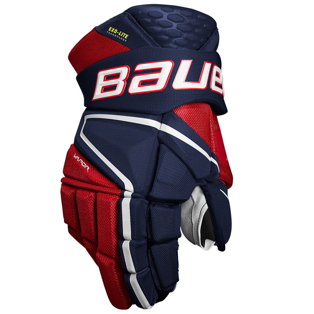 Bauer Vapor HyperLite Intermediate Ice Hockey Gloves - Lightweight Protective Gear for Youth & Adult Players - Perfect for Practice, Games & Training Sessions