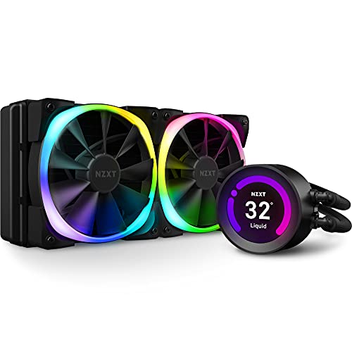 NZXT Kraken Z53 RGB 240mm AIO Liquid CPU Cooler with Customizable LCD Display - Improved Pump & Aer RGB 120mm Fans (2 Included) - CAM V4 Software Control - Perfect for Gaming PC Builds & High-Performance Cooling