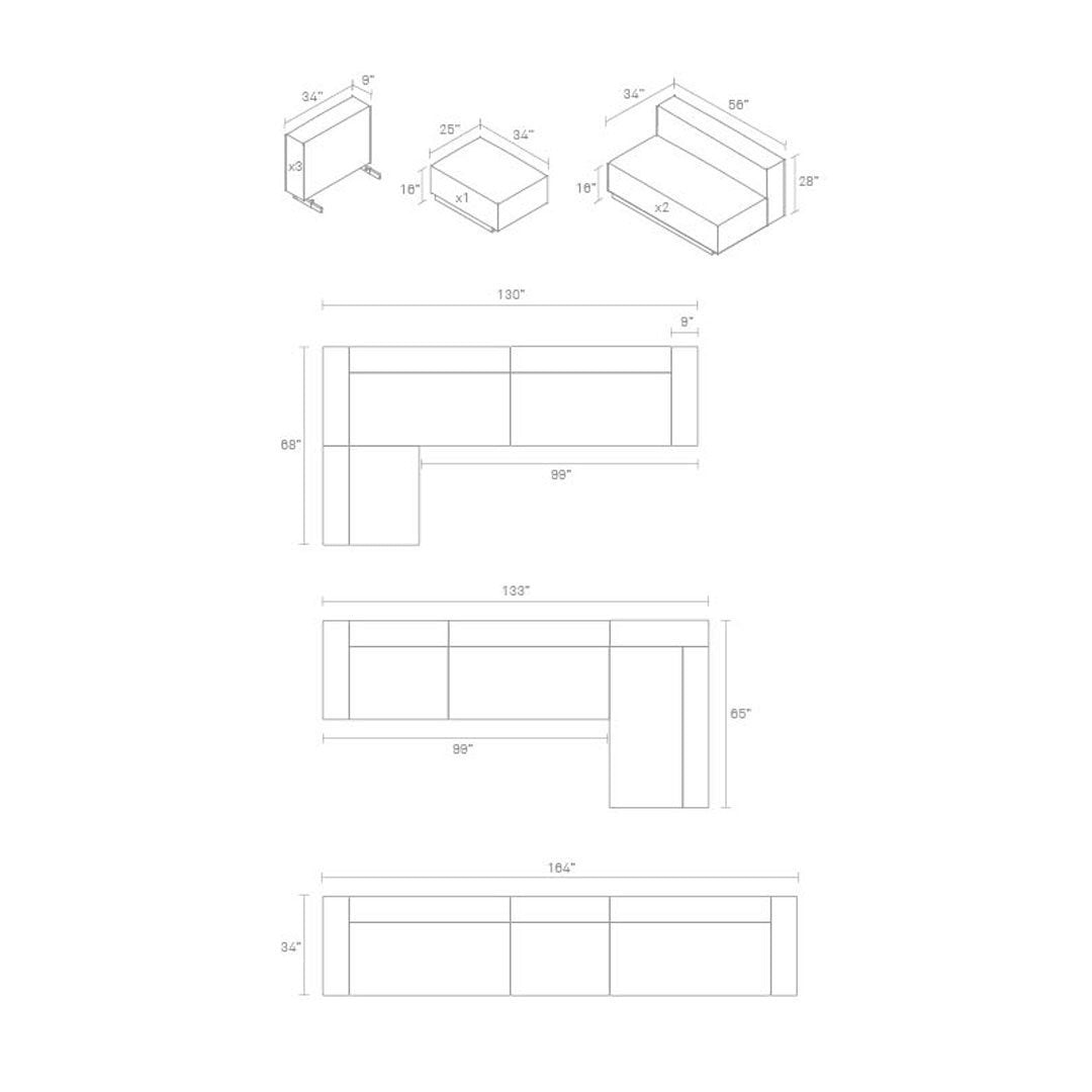 Cleon Medium+ Sectional Sofa - Modern L-Shaped Couch with Reversible Chaise, Soft Fabric Upholstery - Perfect for Living Room, Family Room & Small Spaces