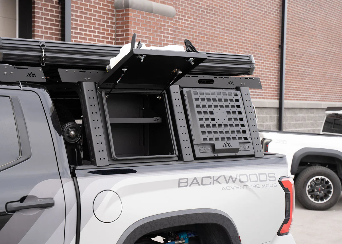 2022+ Toyota Tundra Aluminum Bed Rack Storage Box | Heavy Duty Truck Organizer for Backwoods Adventure & Off-Road Camping Gear | Perfect for Overlanding, Hunting & Outdoor Equipment Storage