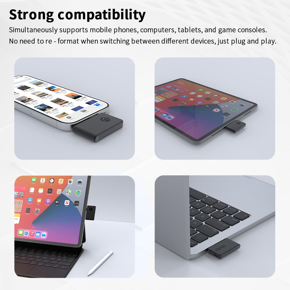P30 3-in-1 Charging & Recording External SSD 1TB/2TB - 2000MB/s Ultra Speed Portable Solid State Drive for PC, Mac, Android & Camera - USB-C/USB 3.0 Compatible - Perfect for Video Editing, Gaming & Data Backup
