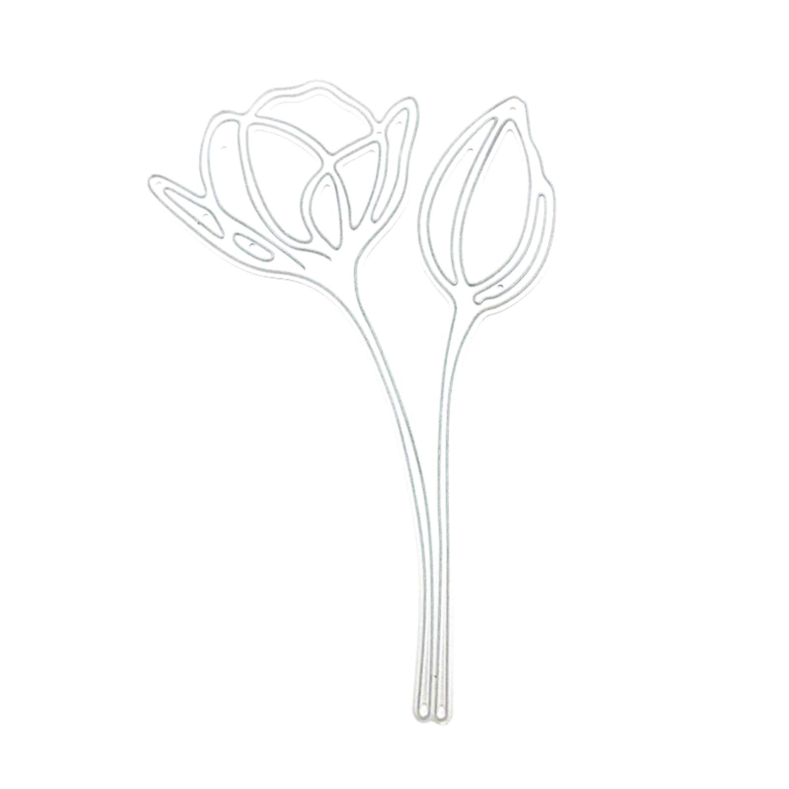 HELYZQ Tulip Metal Cutting Dies for Scrapbooking - Floral Stencil Stamp Set for DIY Cards, Albums, Paper Crafts & Embossing - Perfect for Wedding Invitations, Greeting Cards & Memory Books